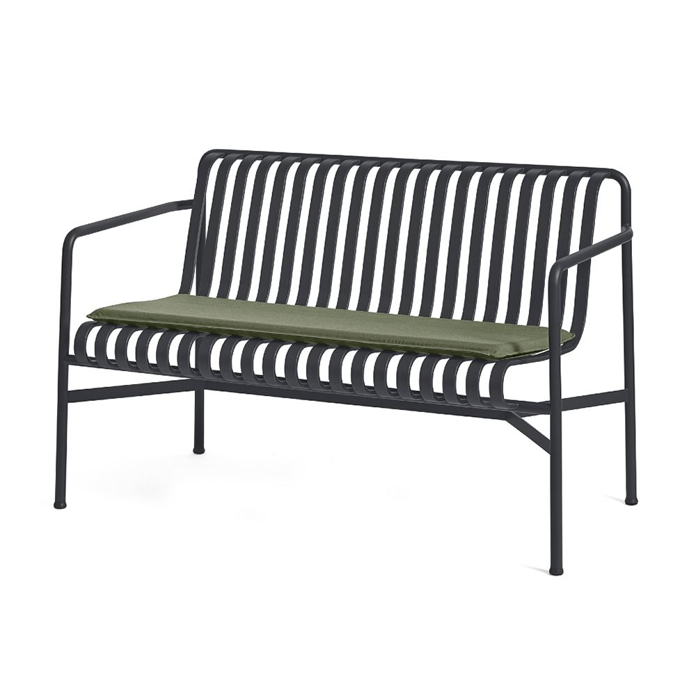 Palissade Dining Bench Anthracite Olive Green Seat Cushion