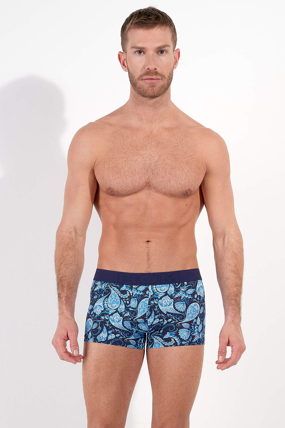 Shop luxury HOM Buchanan Trunk men’s underwear shorts with a cotton lined pouch. Ultra fine featherlight male boxer briefs with a comfort waistband