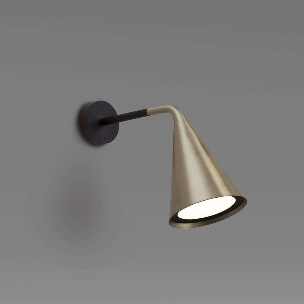 Gordon Wall Light Medium Matt Black Brushed Brass Standard