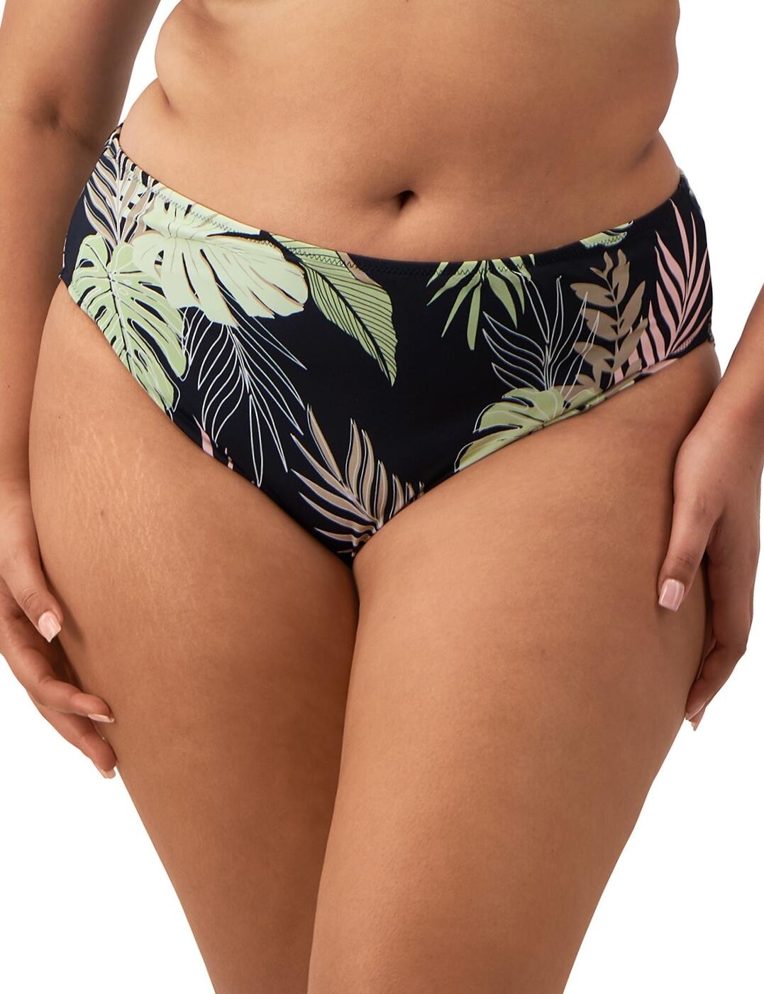 Feel like a goddess on your next holiday with this gorgeous bikini brief from the Tropical Retreat collection by Elomi! With a captivating, all-over jungle print, you can make a vibrant statement with confidence as you enjoy the beach or pool! The lightweight, breathable fabric ensures total comfort, and what's more, the high-cut legs, mid-rise waist, and full rear coverage lovingly celebrates your curves for a perfectly flattered silhouette! To further this must-have look, pair with matching swimwear from the Tropical Retreat range!
