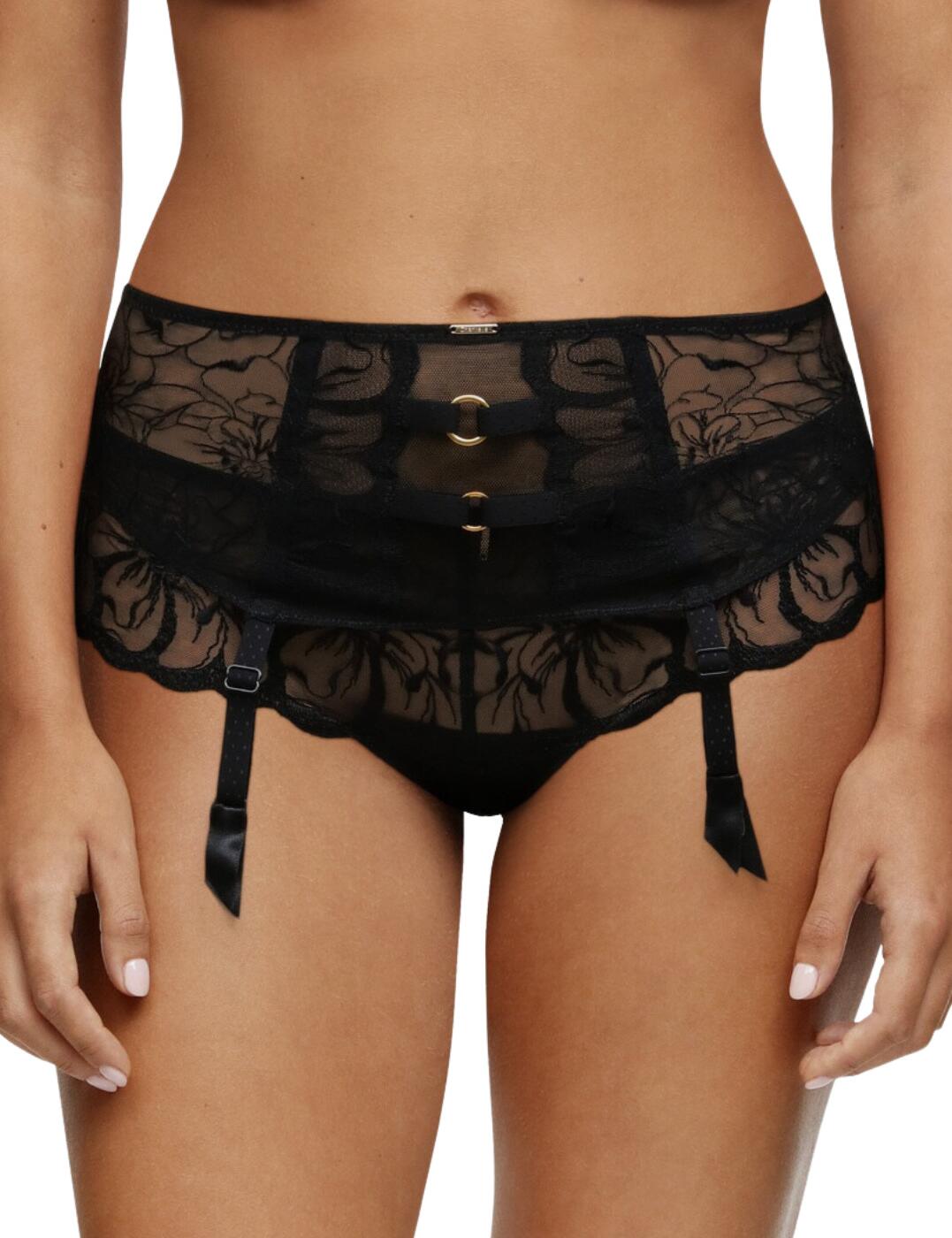 Get ready to feel your most seductive, luxurious self in this fabulous waist cincher from Chantelle's Fleurs range! The exceptional attention to detail on this piece, with the delicate, floral embroidery, fishnet back, and use of decorative rings to really catch the eye, will make this item a must have for your lingerie wardrobe. Your figure will be flattered beautifully as this item visually cinches your waist, and the central tulle part is lined to further shape your silhouette. The use of transparent materials subtly reveals your skin, exuding playful femininity! Hook and eye closure for an adjustable fit. Pair with matching items from the Fleurs range to elevate this devastatingly gorgeous look even further!  Luxury waist cincher Floral embroidery Decorative rings Subtle transparency Lined central tulle to shape your silhouette Hook and eye closure Matching items available Country of origin: Morocco Composition: Embroidery: 51% Nylon &pipe; 28% Elastane Composition: Lace: 77% Nylon &pipe; 23% Elastane Composition: Tulle: 100% Polyester Listed in UK sizes  61506-106580-1408782 C12M70 Suspender Belt