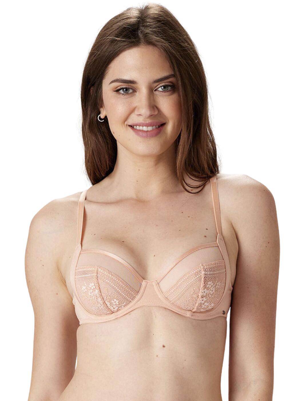 Introducing the Pretty Polly Botanical Lace balconette bra - an exquisitely designed piece of lingerie perfect for the modern woman who loves a feminine look. Crafted with sheer mesh and beautiful floral lace, this balcony-style bra will make you feel like a goddess. The design is both flattering and comfortable, with non-padded cups for added comfort and an underwire for support. Plus, the fully adjustable straps and hook and eye closure make it easy to create the right fit no matter your body type. Complete your look with matching coordinates from the collection for an effortlessly chic ensemble. Enhance your femininity with the Pretty Polly Botanical Lace balconette bra - dare to be bold and gorgeous!  Balcony style neckline Sheer mesh material Floral lace on the bottom of the cup Flattering, feminine design Non-padded Underwired Fully adjustable shoulder straps Hook and eye back closure Matching coordinates available Country of origin: China Composition: 76% Polyamide &pipe; 13% Elastane &pipe; 11% Polyester Listed in UK sizes  62102-107408-1424077 LPAXF3 Balcony Bra