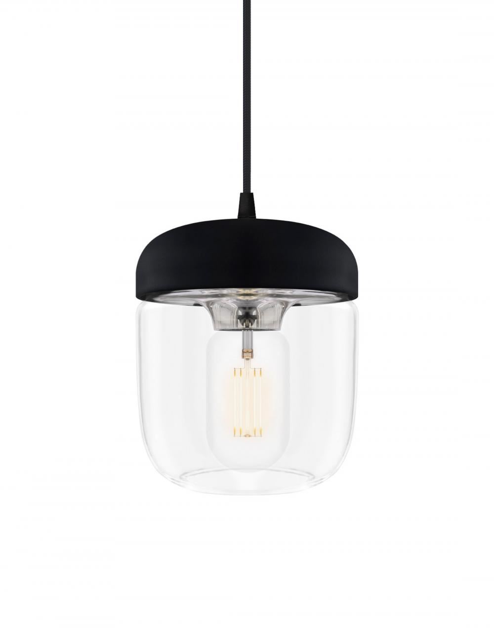 Umage Acorn Pendant Glass Black Polished Steel Black Designer Pendant Lighting