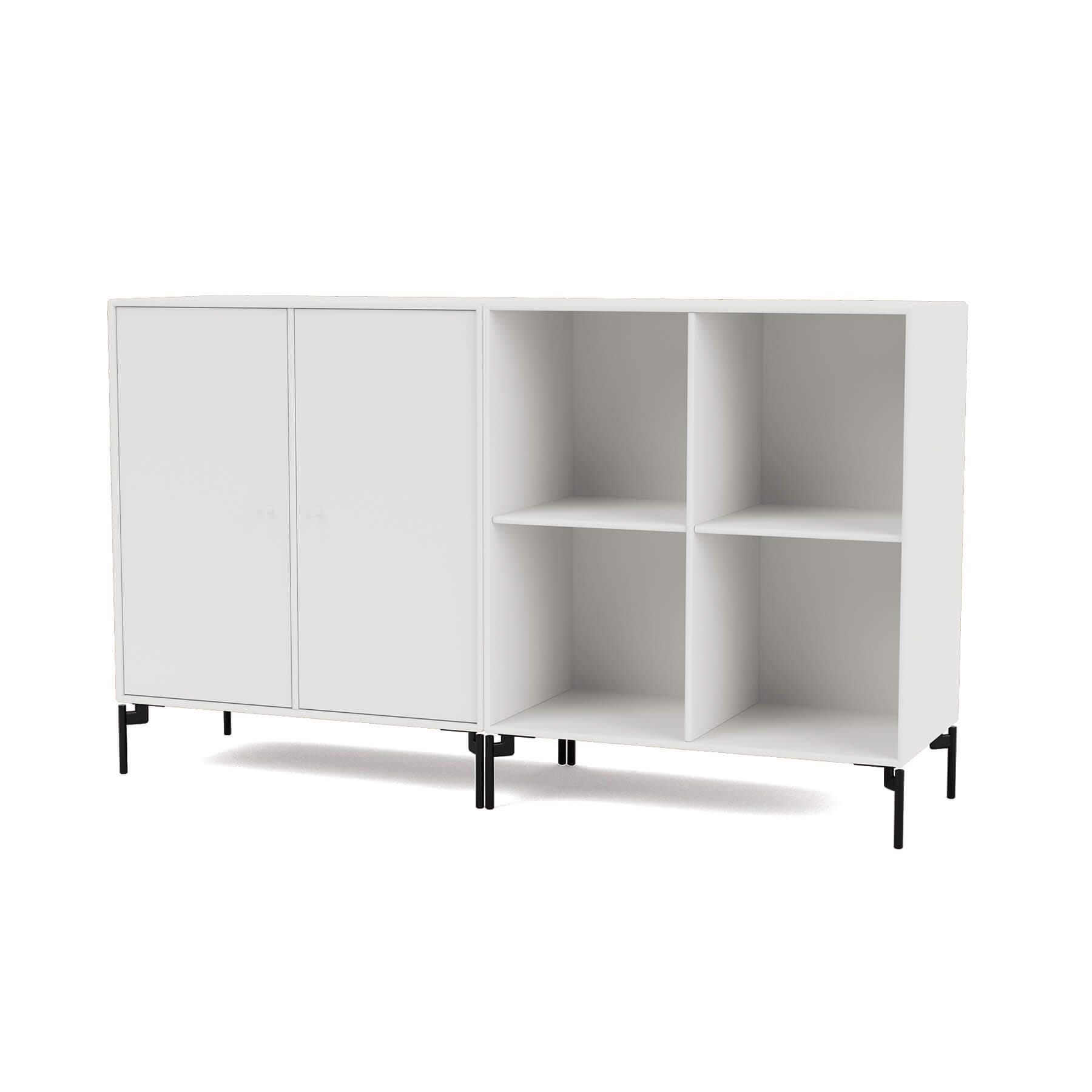 Montana Pair Classic Sideboard White Black Legs White Designer Furniture From Holloways Of Ludlow