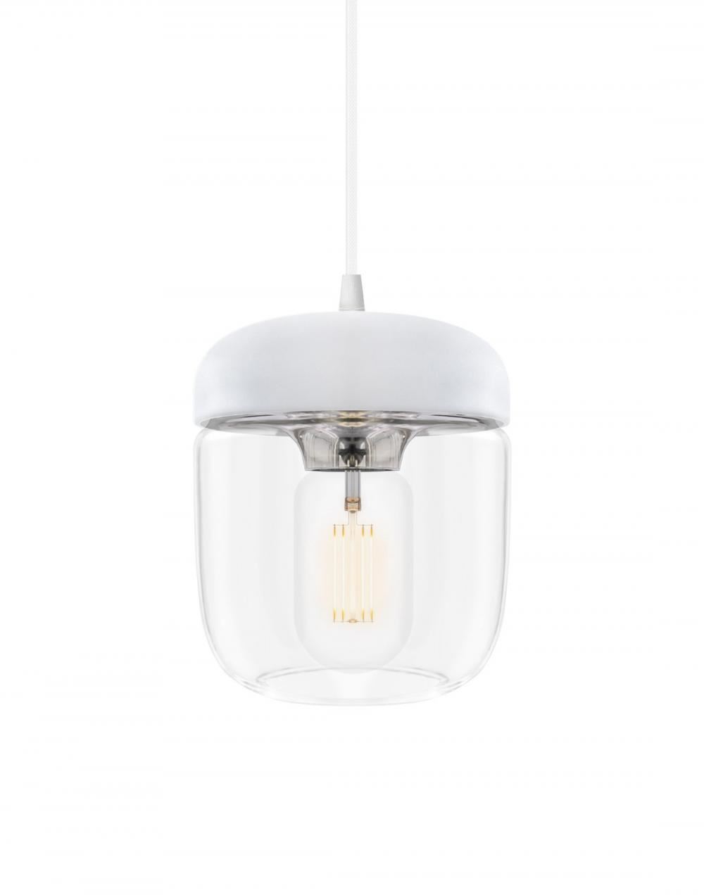 Umage Acorn Pendant Glass White Polished Steel White Designer Pendant Lighting