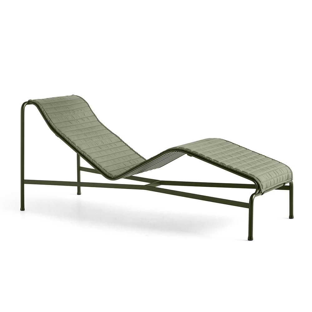 Palissade Chaise Longue Olive Quilted Cushion Olive