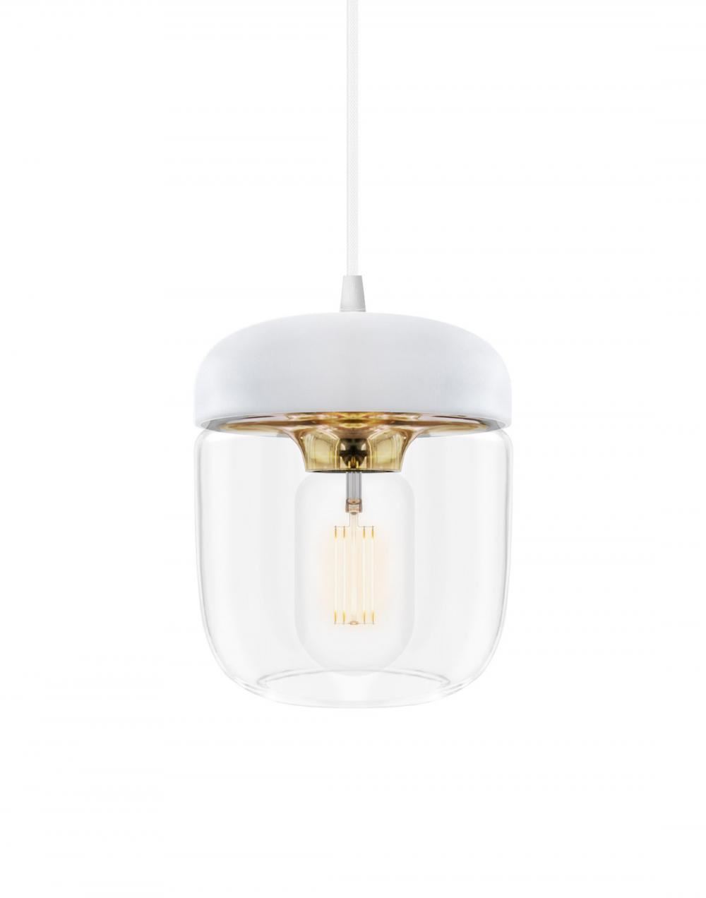 Umage Acorn Pendant Glass White Polished Brass White Designer Pendant Lighting