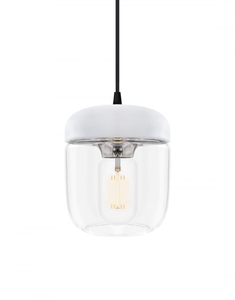 Umage Acorn Pendant Glass White Polished Steel Black Designer Pendant Lighting