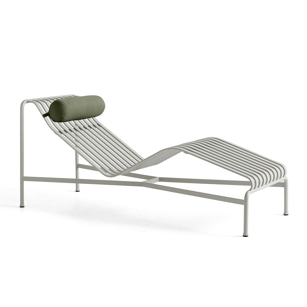 Palissade Chaise Longue Sky Grey Headrest Cushion Olive