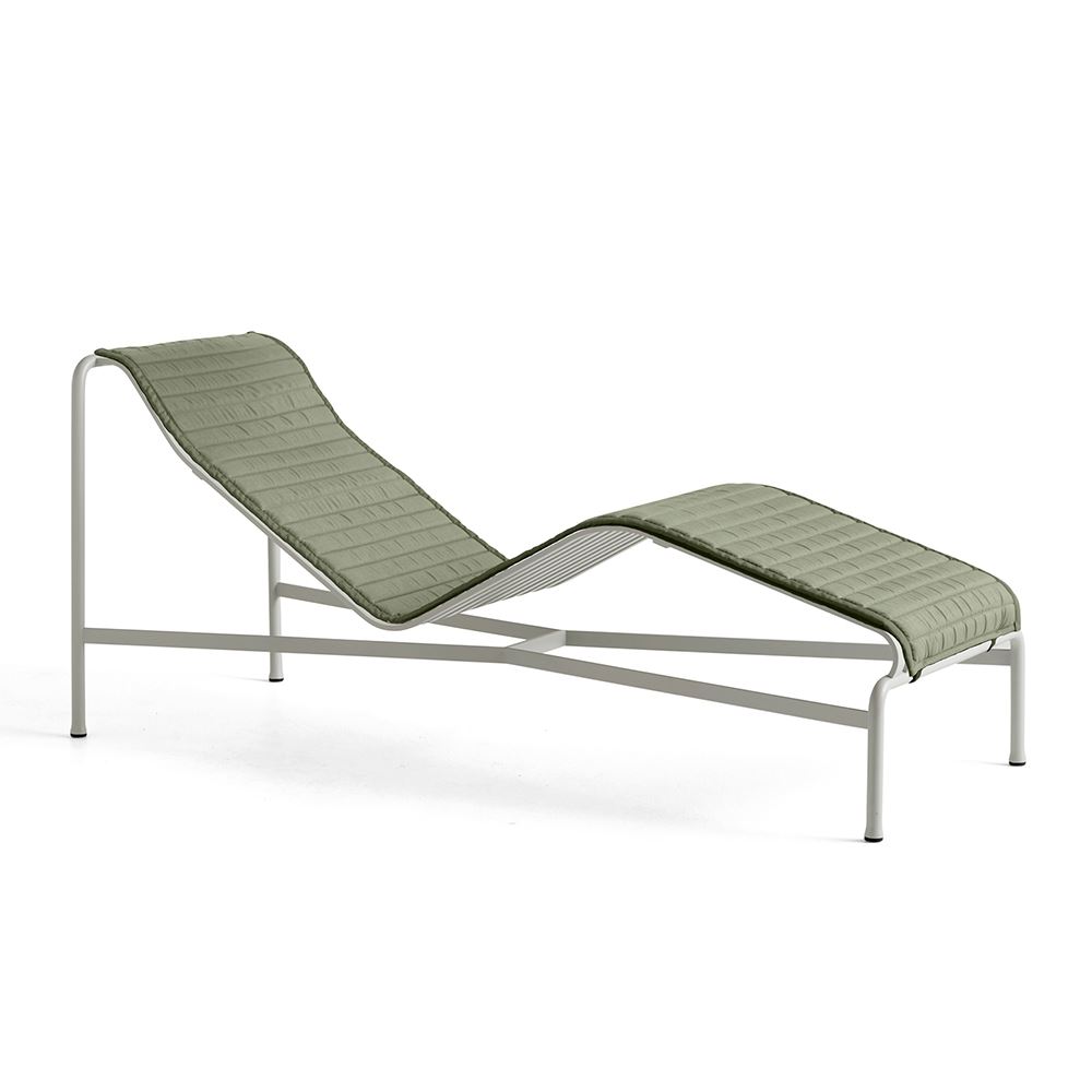 Palissade Chaise Longue Sky Grey Quilted Cushion Olive