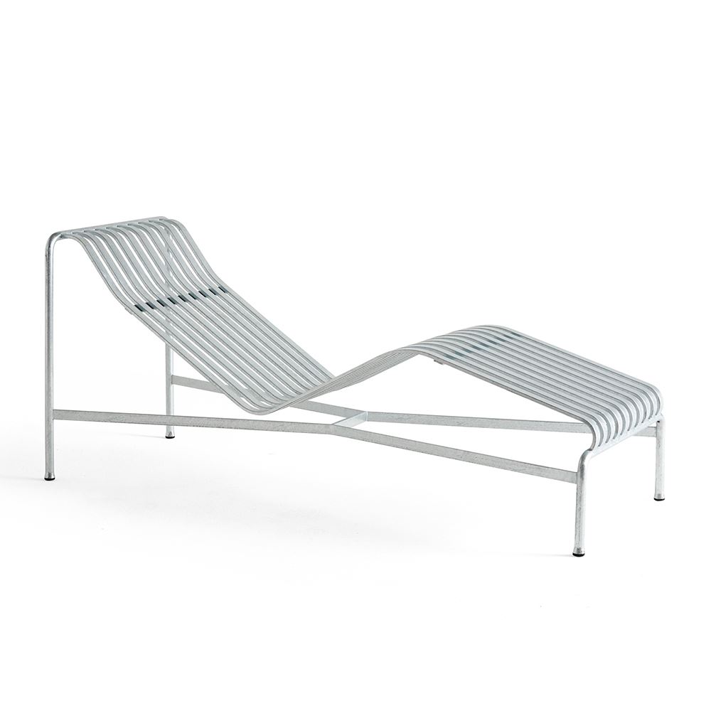 Hay Palissade Garden Chaise Longue Hot Galvanised Silver Designer Furniture From Holloways Of Ludlow