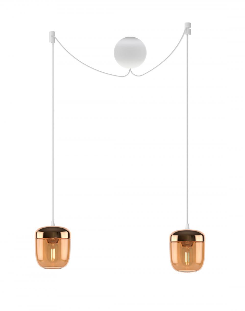 Umage Acorn Cluster Pendant Two Amber Brass White Orange Designer Pendant Lighting
