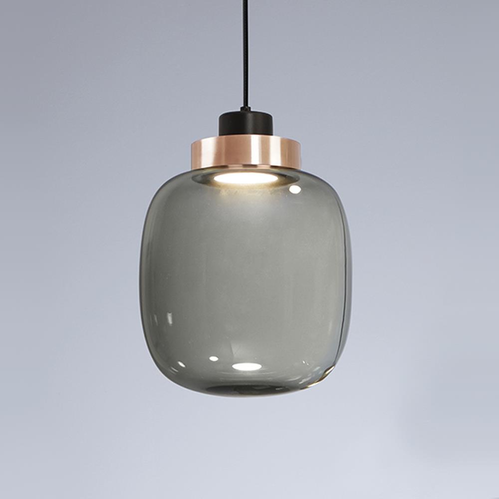 Legier Suspension Pendant Small Sand Black Light Gray Smoked Glass