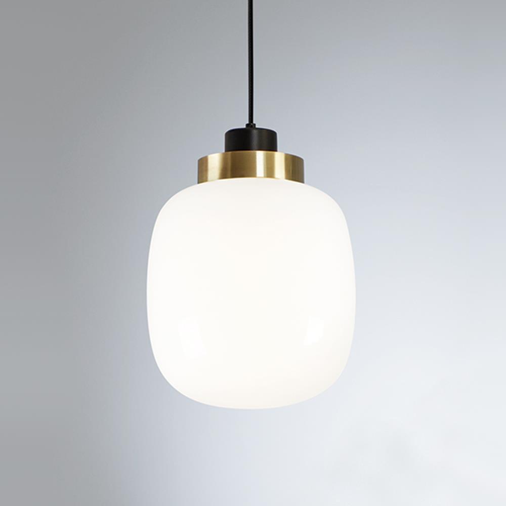 Tooy Legier Suspension Pendant Small Sand Black Brushed Brass Opal White Glass Designer Pendant Lighting