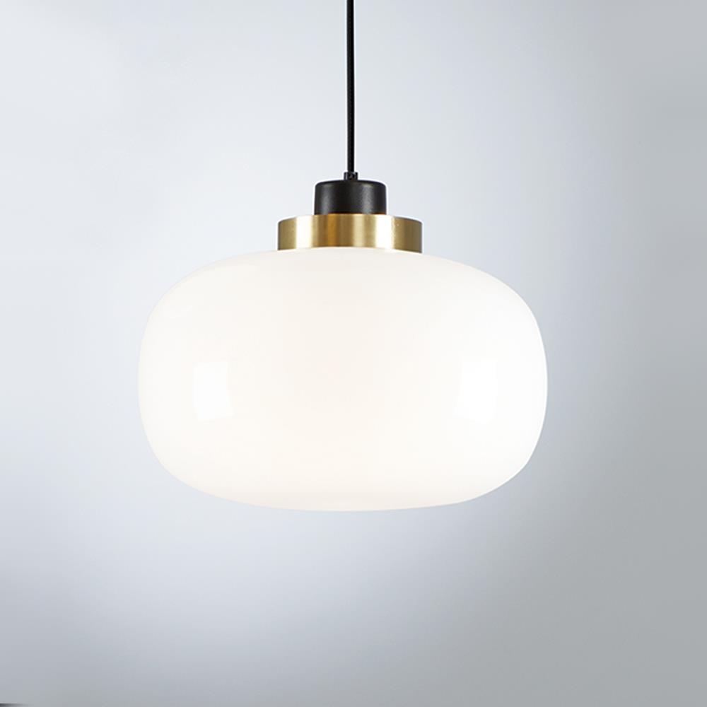 Tooy Legier Suspension Pendant Medium Sand Black Copper Opal White Glass Designer Pendant Lighting