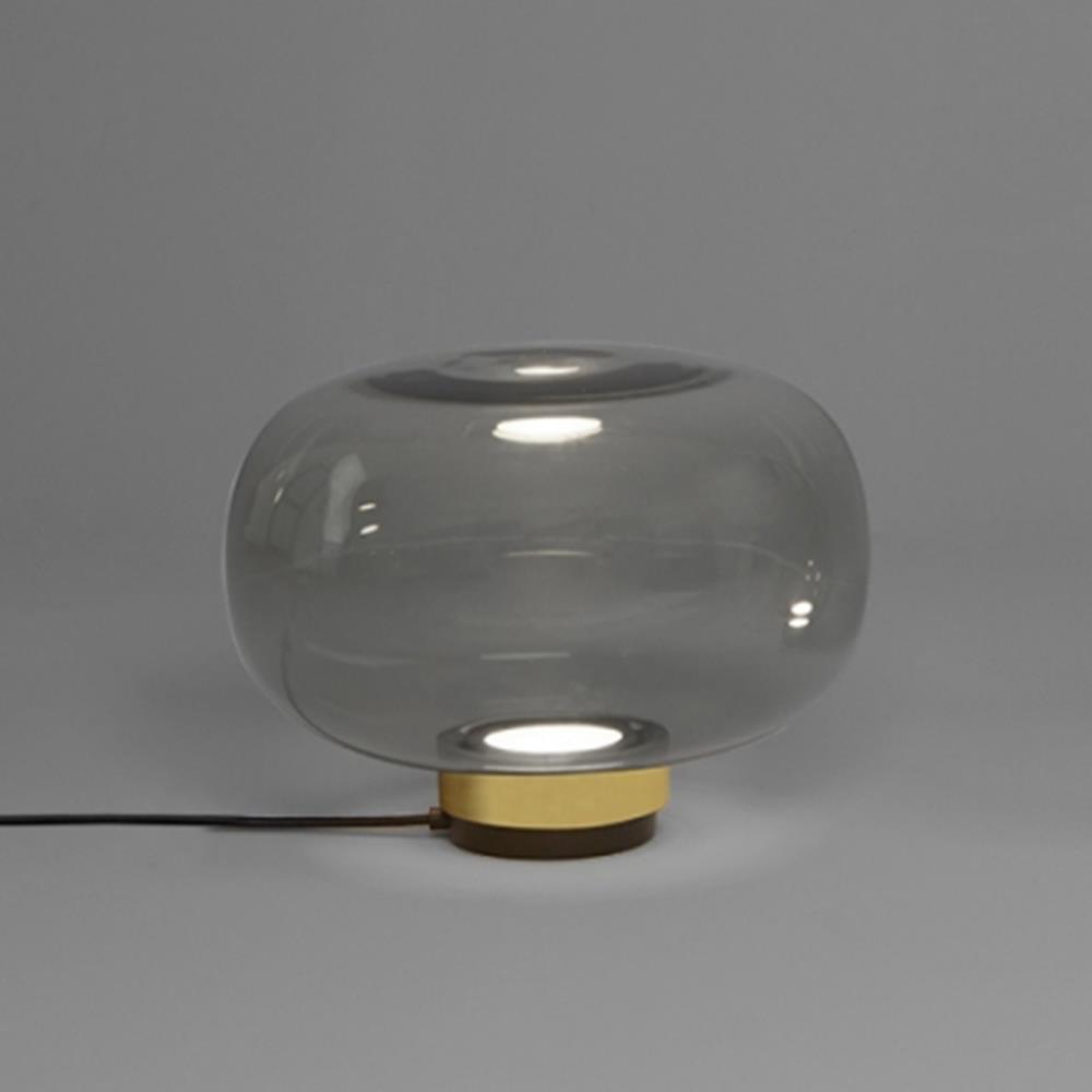 Legier Table Lamp Medium Sand Black Brushed Brass Opal White Glass