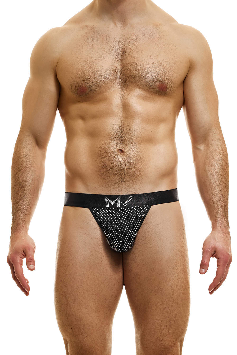 Shop sparkling Modus Vivendi Exquisite T-String men’s enhancing pouch thong underwear – a crystal coated codpiece! More sexy male string briefs online