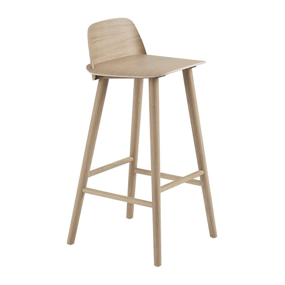 Muuto Nerd Bar Stool Oak Light Wood Designer Furniture From Holloways Of Ludlow