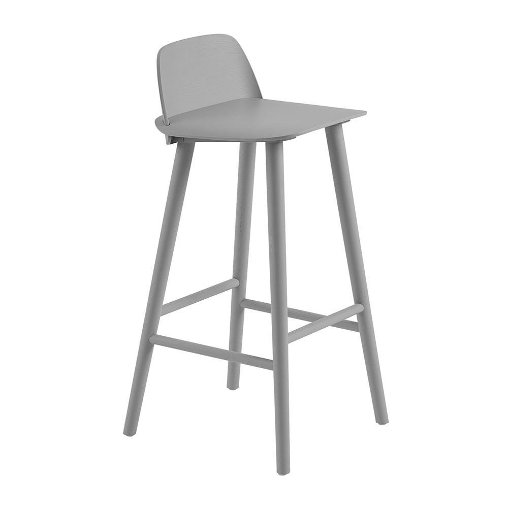 Muuto Nerd Bar Stool Grey Designer Furniture From Holloways Of Ludlow