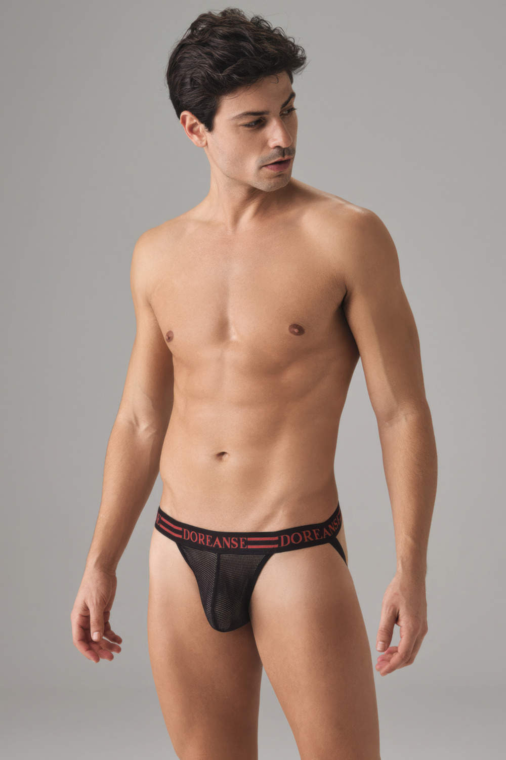 Shop sporty Doreanse 1006 Sexy Jockstrap men's underwear briefs – lined mesh pouch is nicely rounded. Backless male slip with deep tanga waistband
