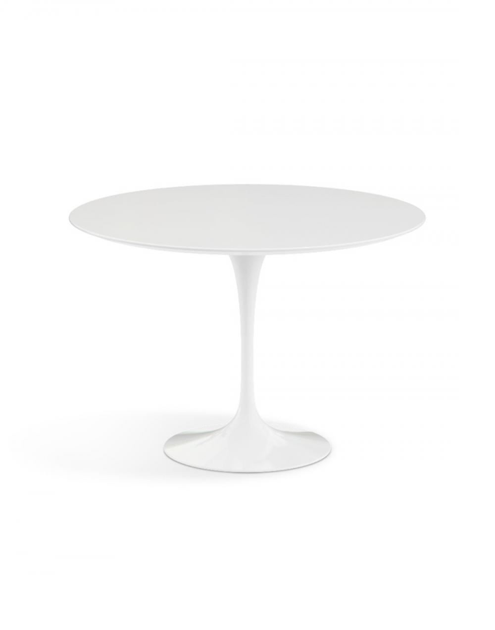 Saarinen Dining Table Round Medium White Base White Laminate Top