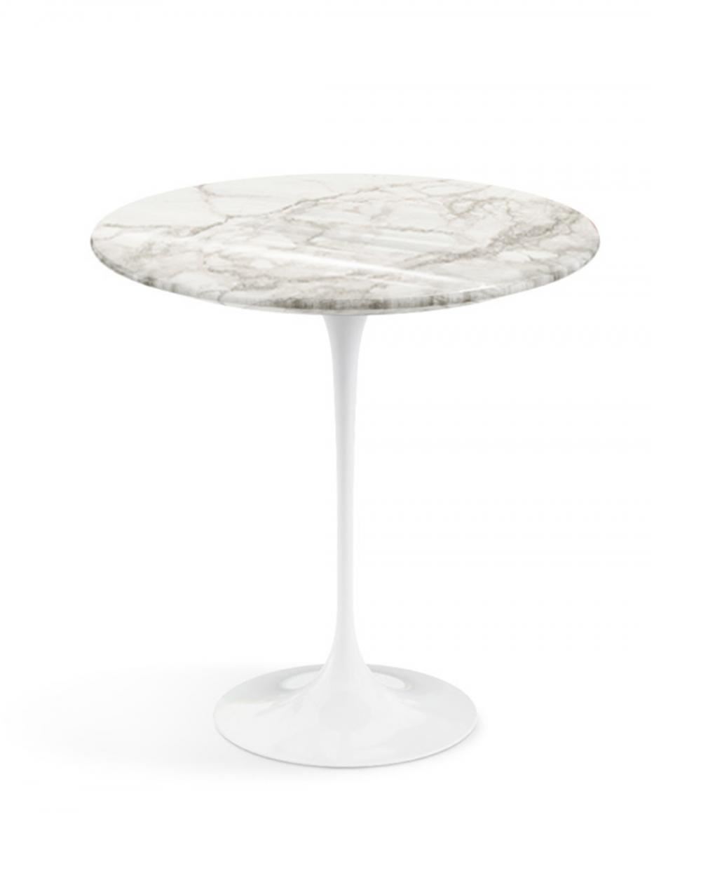 Saarinen Coffee Side Table Large White Base Calacatta Marble Top