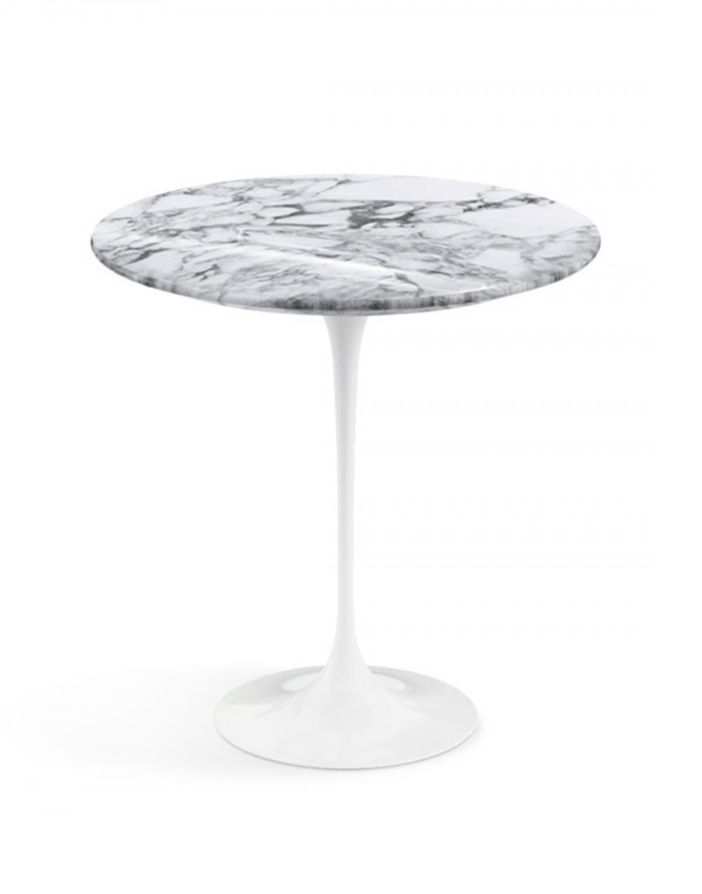Saarinen Coffee Side Table Large White Base White Marble Top