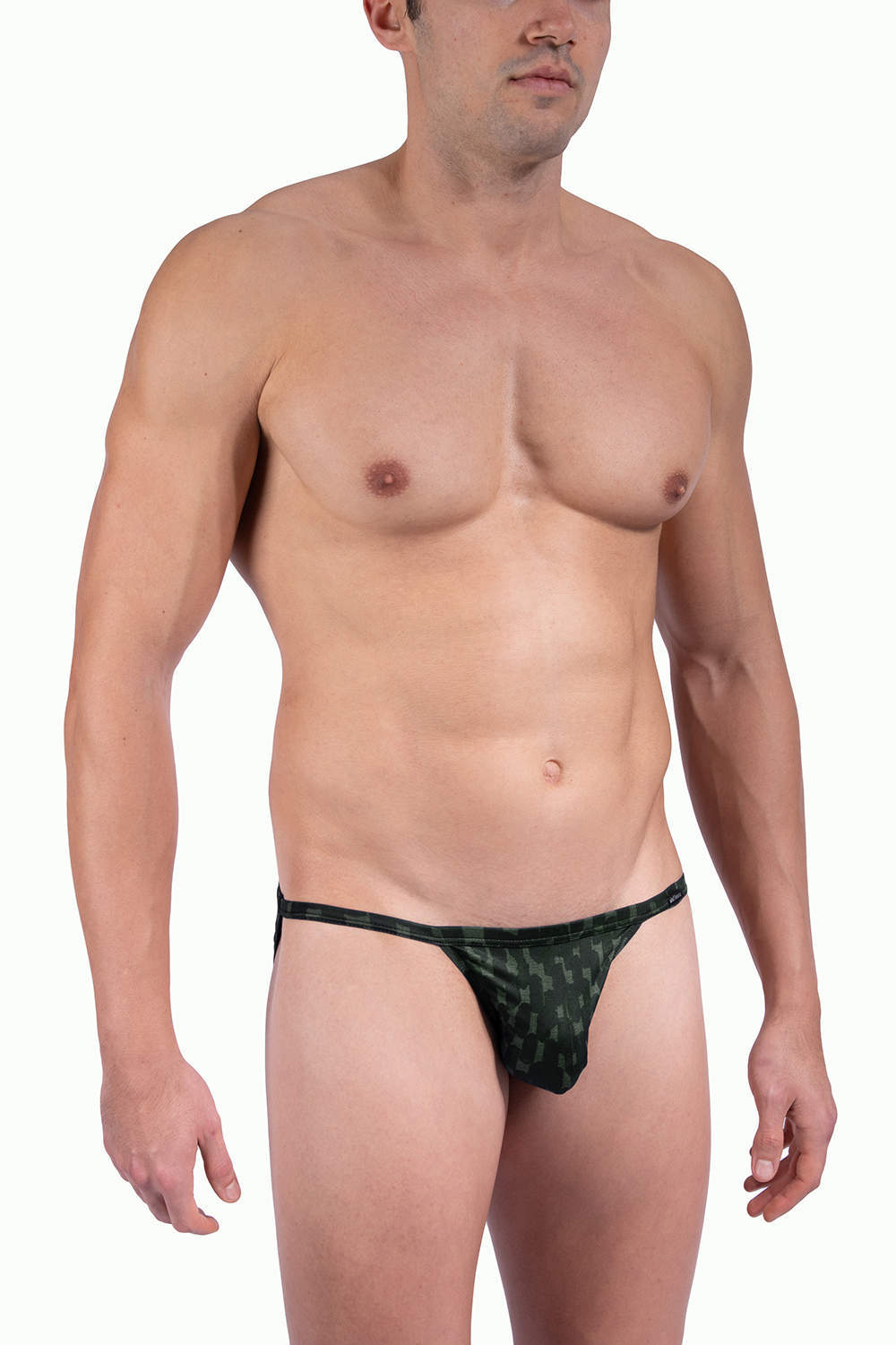 Olaf Benz RED 2308 Rio Tanga men's underwear slips – low rise male briefs with open sides. Shop silky undies in arty scales print. We ship worldwide