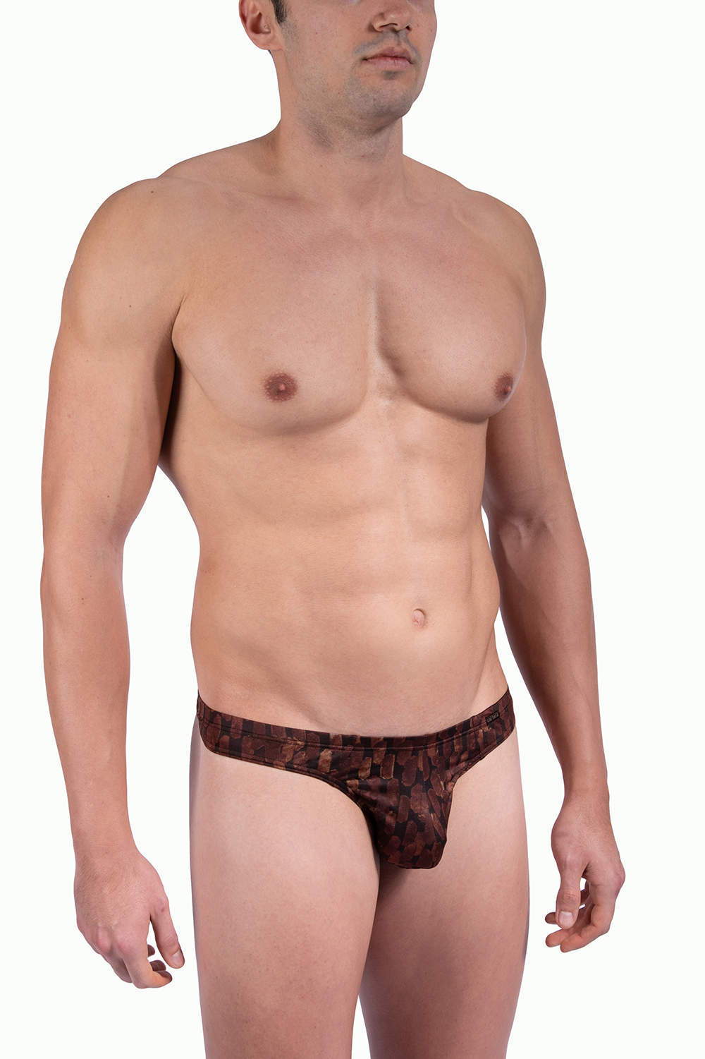 Shop silky Olaf Benz RED 2308 Mini String men's underwear thong briefs. Arty scale print male pouch slip – lightweight luxury. Buy and ship worldwide