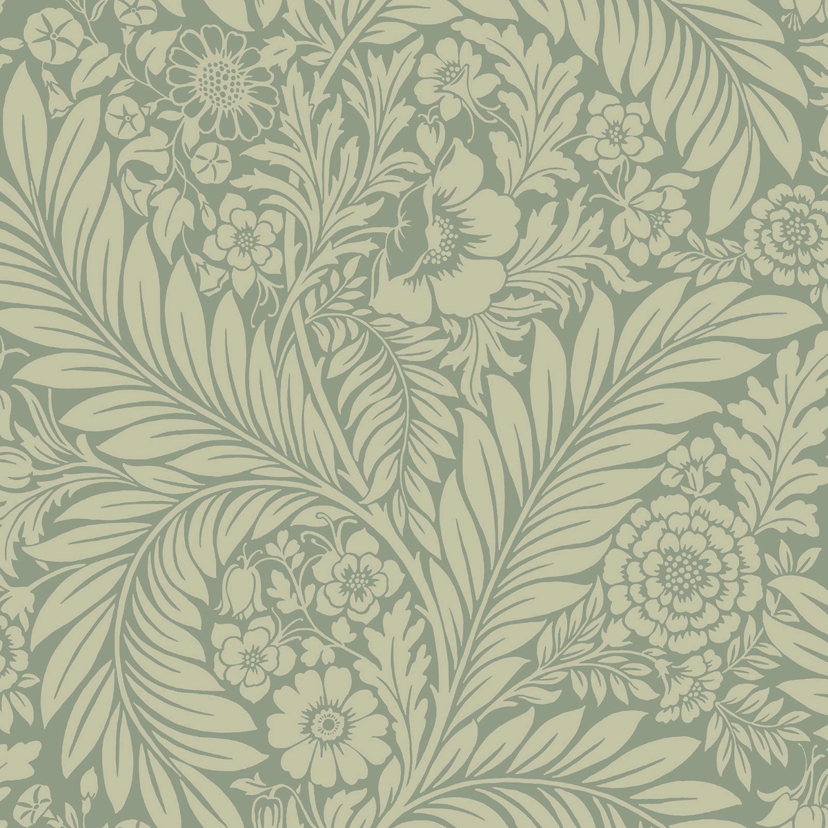 Belgravia Decor Florence All Over Leaf Green Wallpaper 10m x 53cm, Green