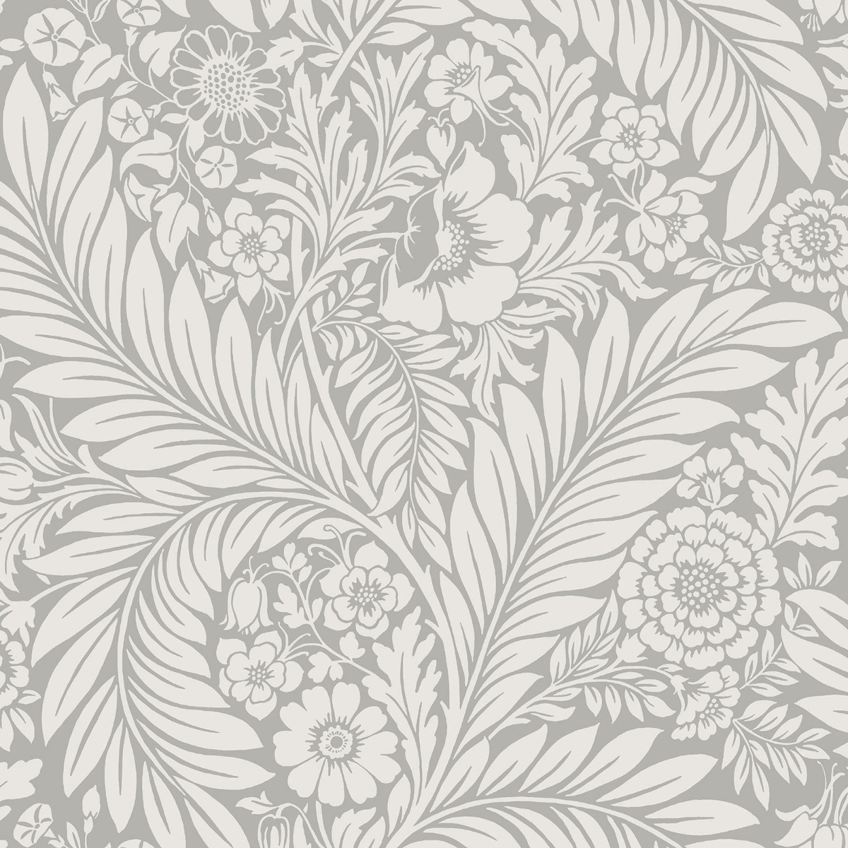 Florence Leaf Wallpaper Grey World of Wallpaper 723