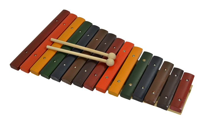 Image of 15 Note Wooden Xylophone Handmade & Colour Coded Complete with Beaters