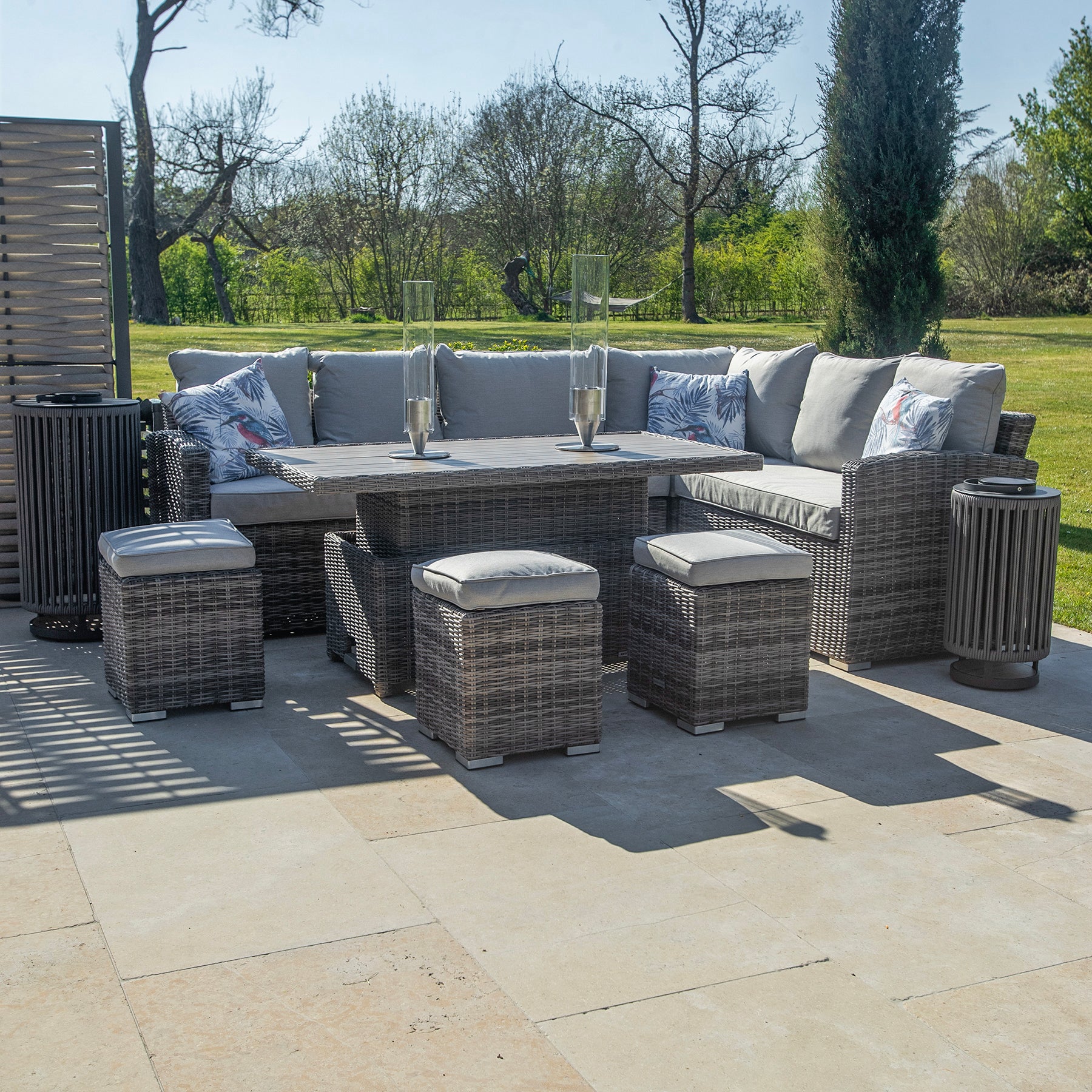 Bracken Outdoors Montrose Rattan Corner Garden Furniture Set with Adjustable Table, Early...