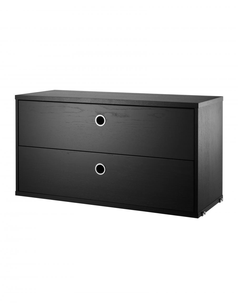 String Chest Of Drawers 78 30 Black Stained Ash