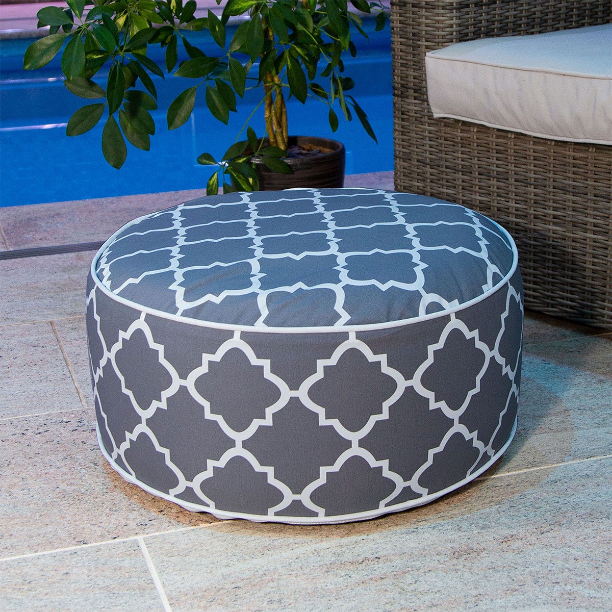 Charles Bentley Indooroutdoor Inflatable Foot Stools Grey