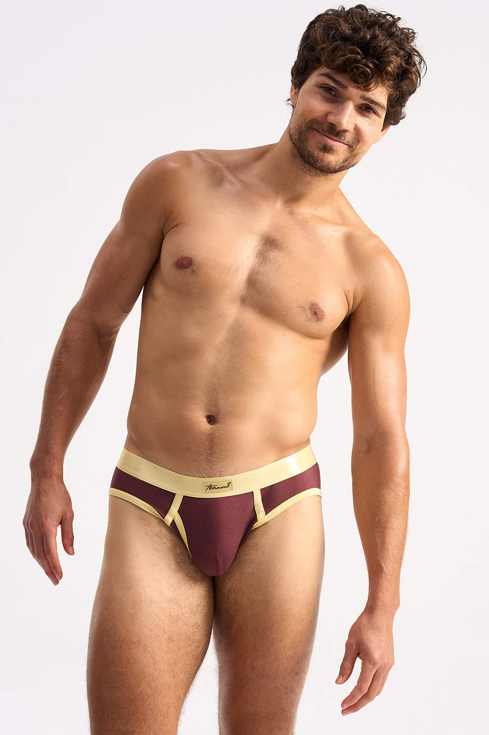 TEAMM8 Retro Classic Brief men’s underwear – functioning fly pouch male mini. Shop supersoft breathable gent’s underpants with Seventies contrast trim