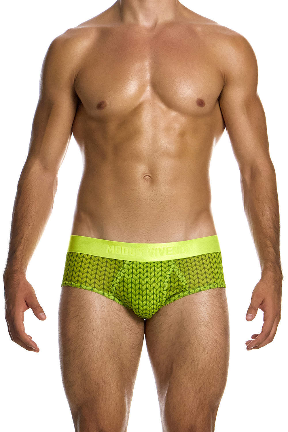 Modus Vivendi Illusion Classic Brief men’s underwear – a rare find with left hand fly opening. Knit look silky feel micro mesh male midis. Buy online