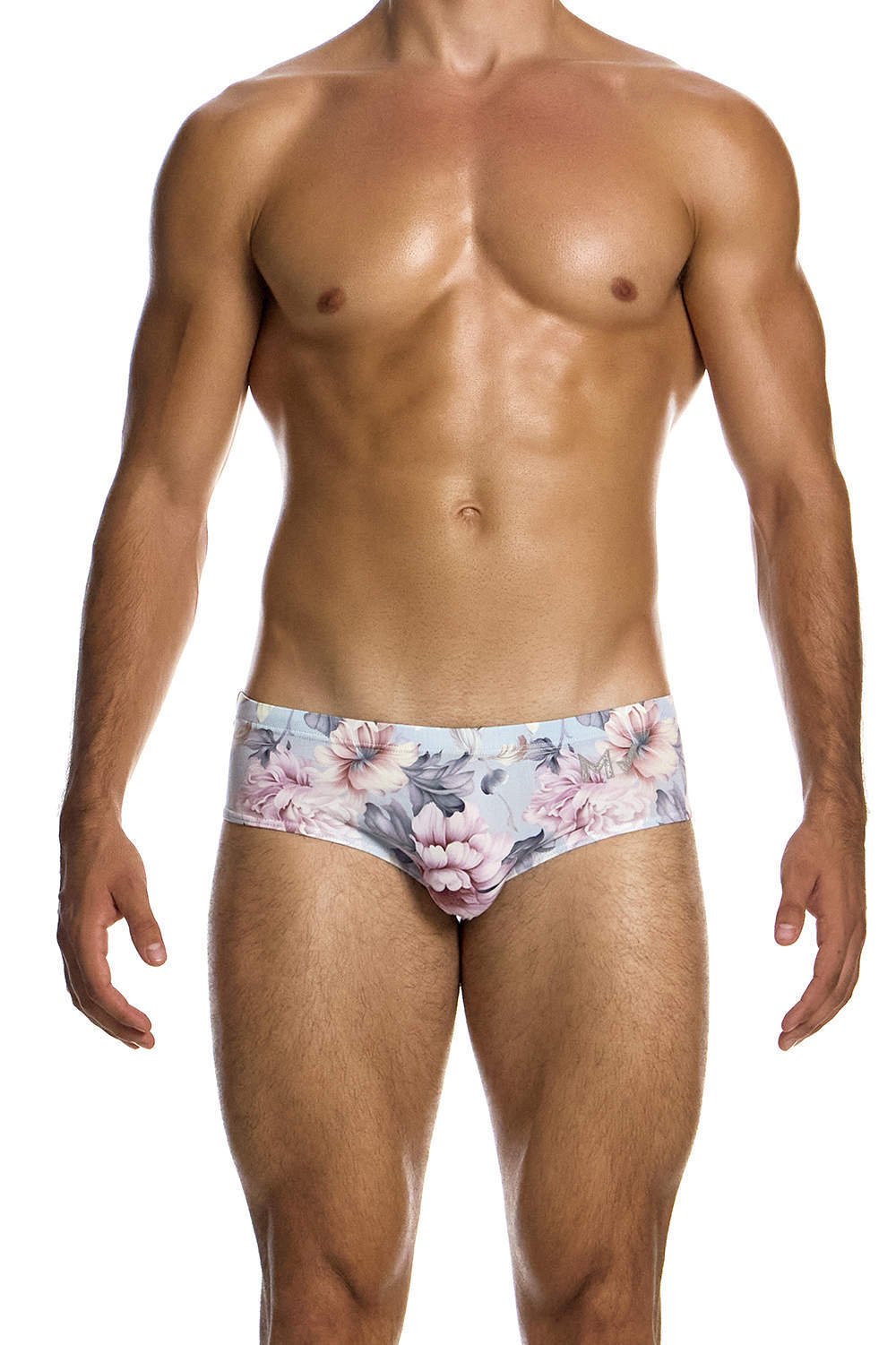 Modus Vivendi Romance Brief men’s underwear hipster – silky smooth front male midi in pastel floral print. Shop classic undies for him. Ship worldwide