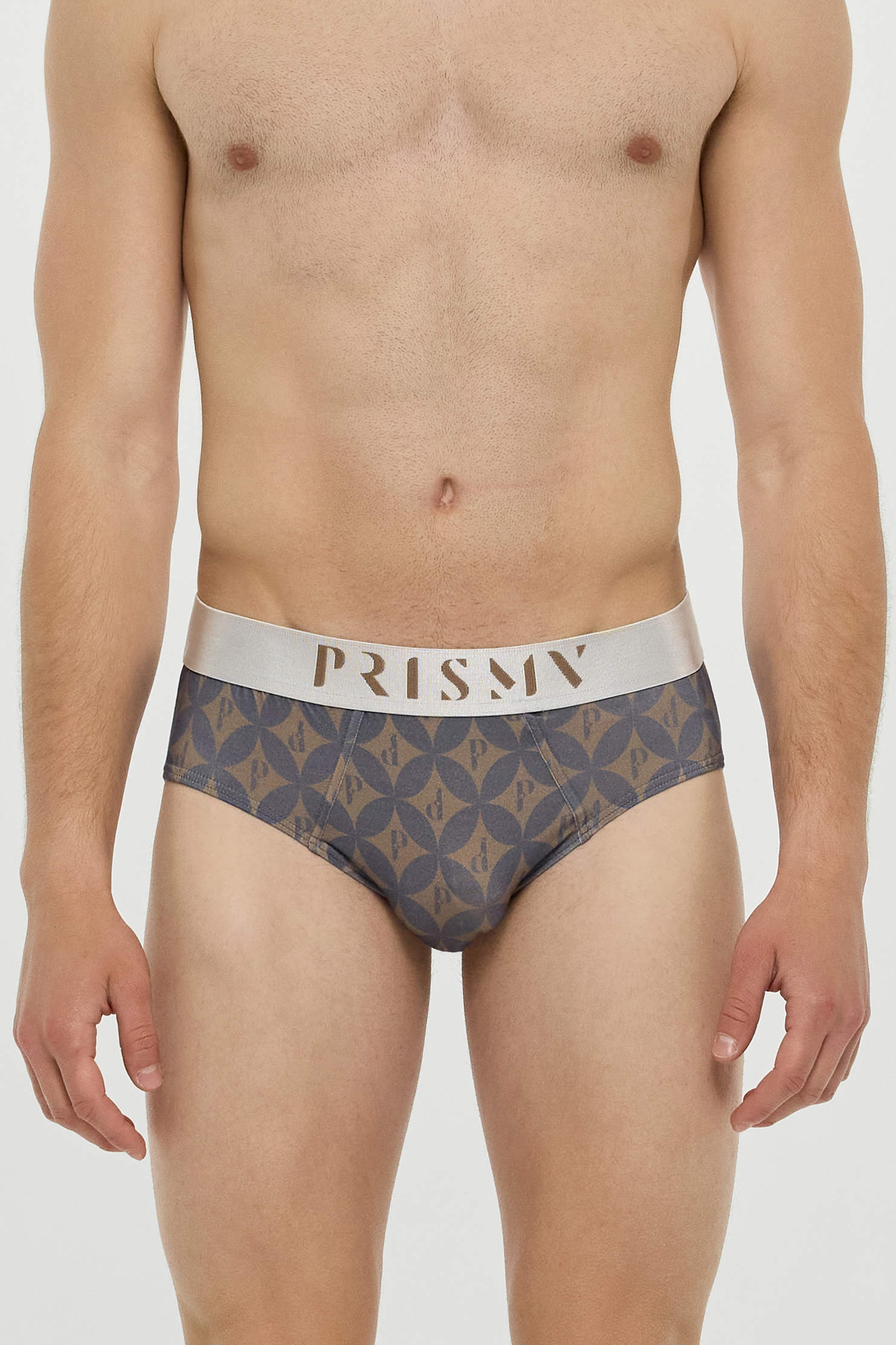 Luxury organic cotton Prisma Blink Greige Classic Brief men’s underwear midi. Shop eco-friendly male slips with a simple unlined pouch. Buy online