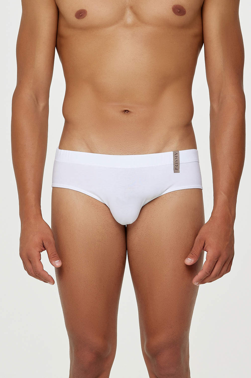 Organic cotton Prisma Core White Brief men’s underwear slip – certified fabric and production. Shop luxury male midi underpants in eco-friendly fabric