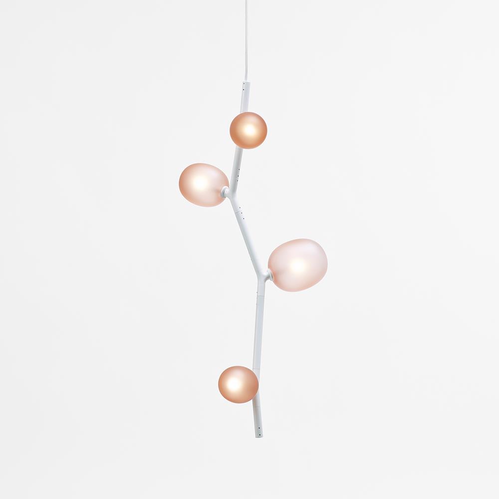 Ivy Vertical Pendant Small Light Pink White