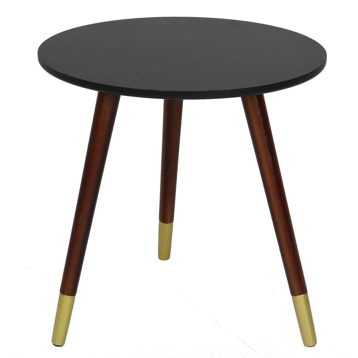 Charles Bentley Black Side Table With Gold Feet