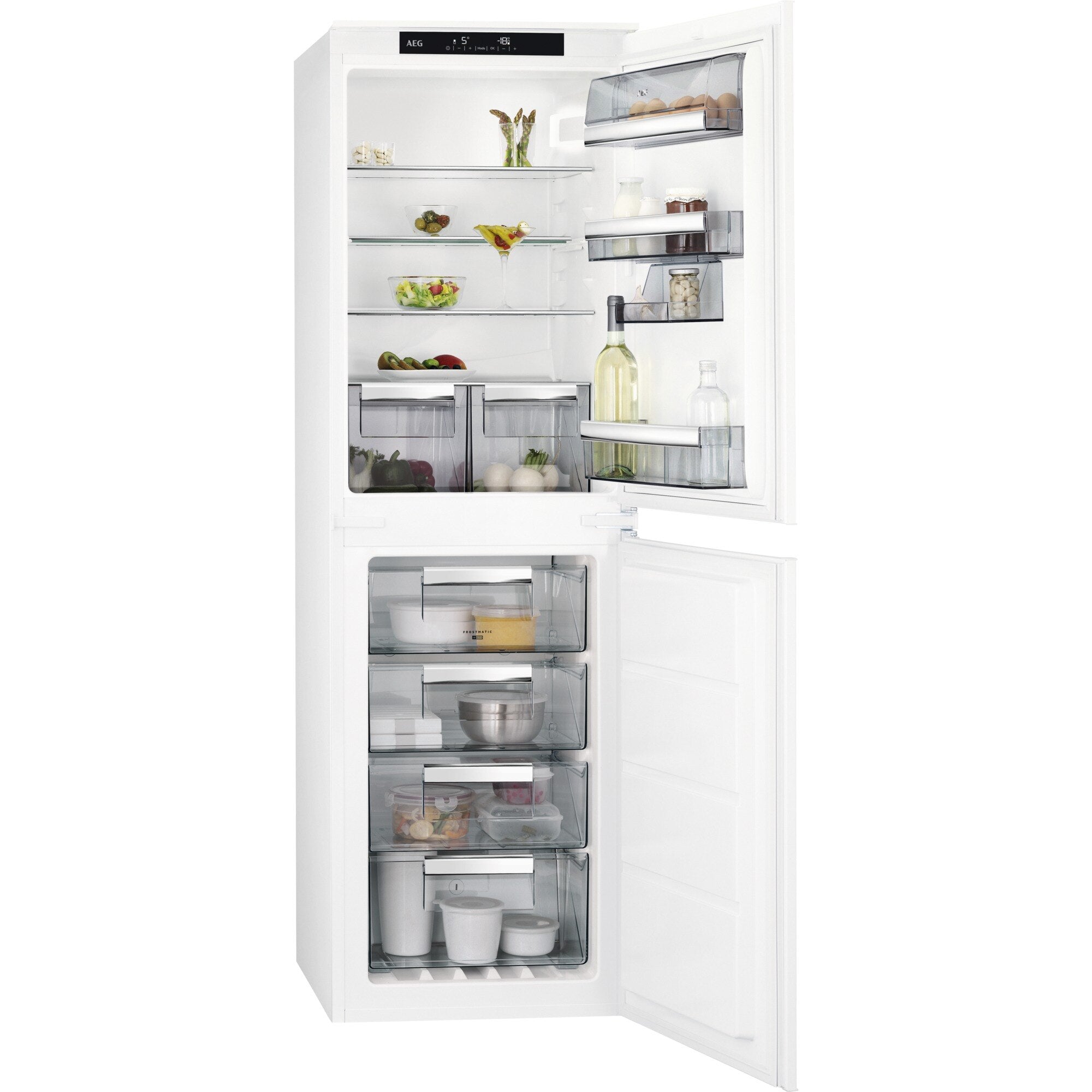 Aeg Sce818f6ns 177 Cm Frost Free Integrated Fridge Freezer