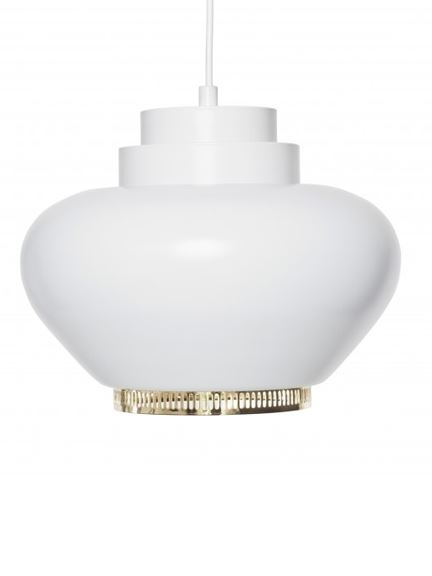 Indus Pendant Brass Plated Ring White Designer Pendant Lighting