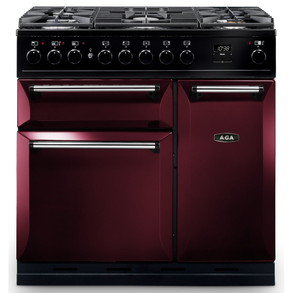 Aga Masterchef Mdx90dfcby Masterchef Deluxe 90cm Dual Fuel Range Cooker 121240 In Cranberry