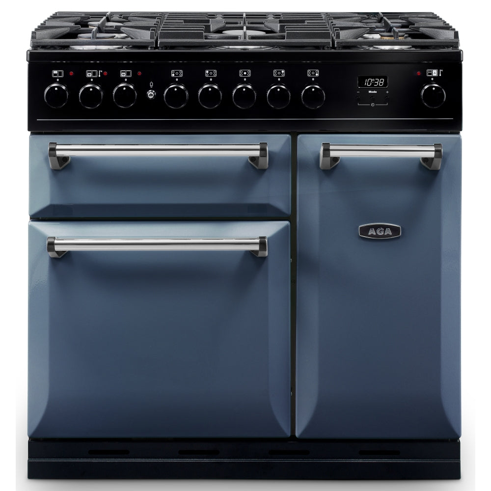 Aga Masterchef Mdx90dfdar Masterchef Deluxe 90cm Dual Fuel Range Cooker In Dartmouth Blue