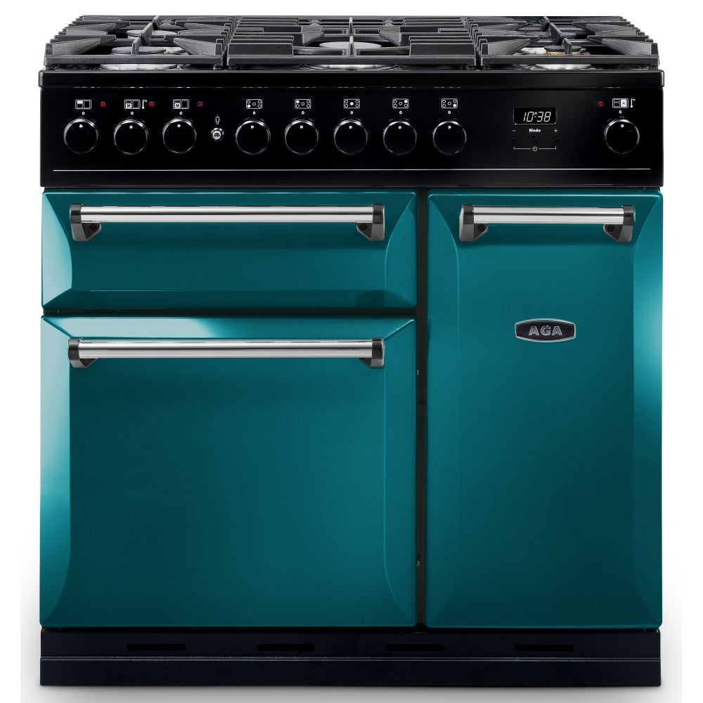 Aga Masterchef Mdx90dfsal Masterchef Deluxe 90cm Dual Fuel Range Cooker In Salcombe Blue