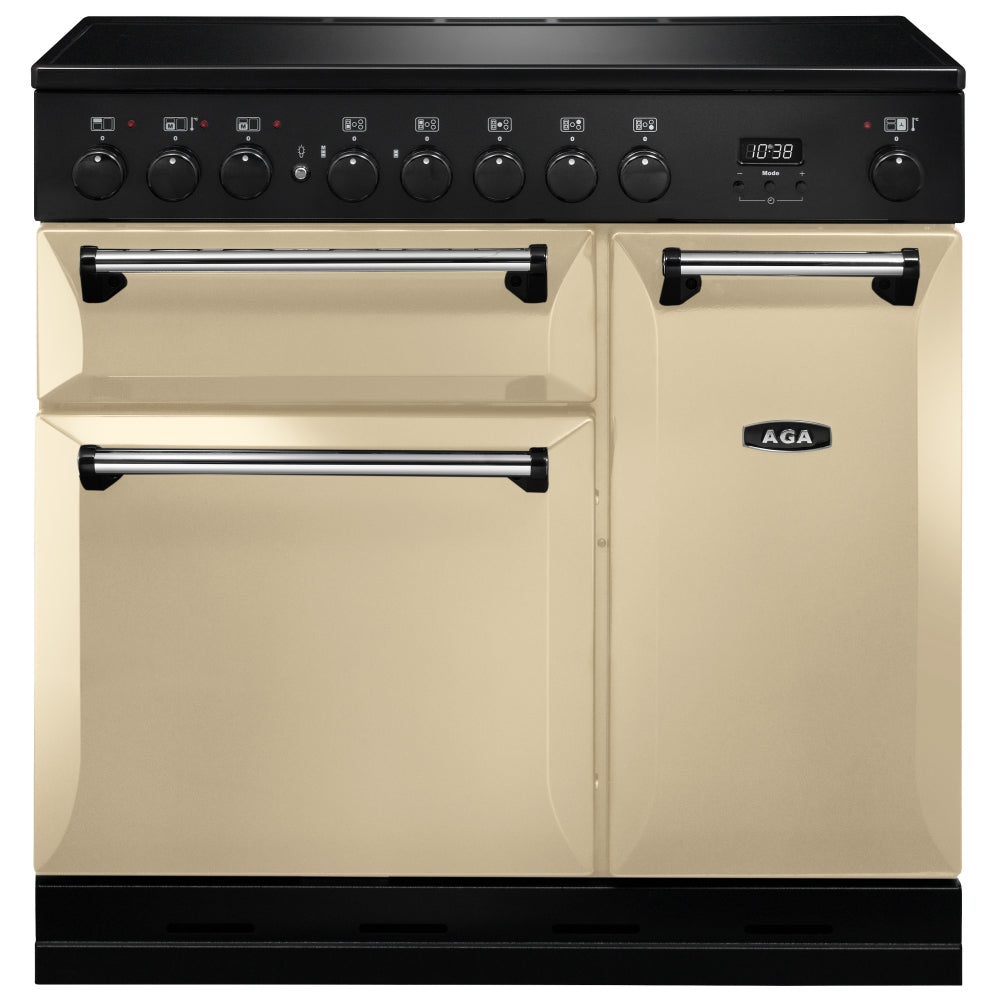 Aga Masterchef Mdx90eicrm Masterchef Deluxe 90cm Induction Range Cooker 121820 In Cream