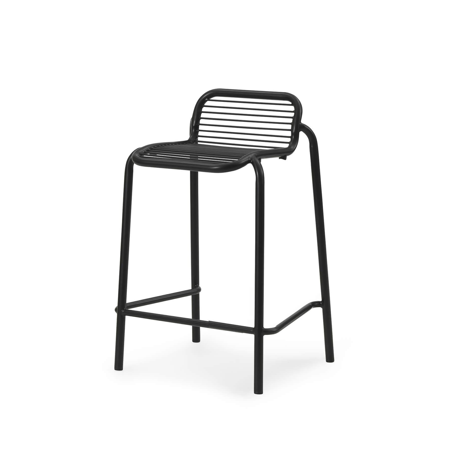 Normann Copenhagen Vig Garden Barstool Black 65cm Black Designer Furniture From Holloways Of Ludlow