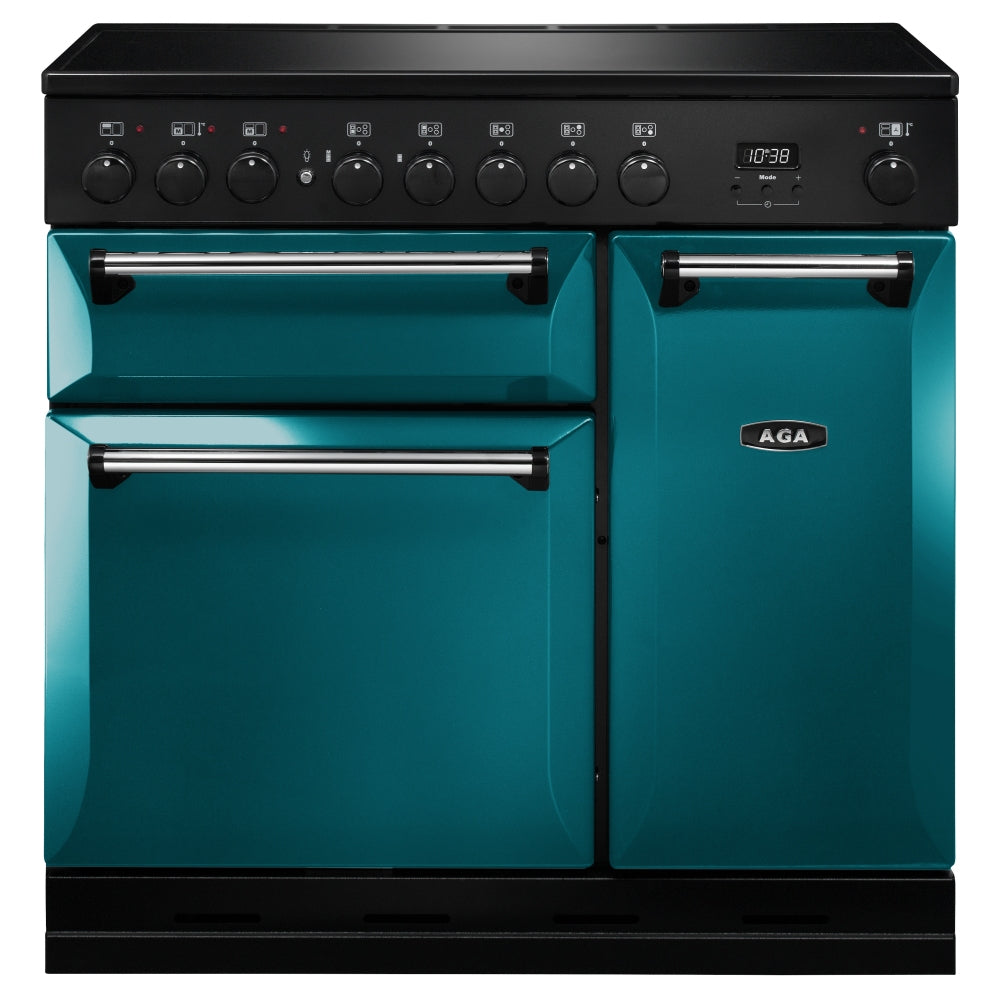 Aga Masterchef Mdx90eisal Masterchef Deluxe 90cm Induction Range Cooker In Salcombe Blue